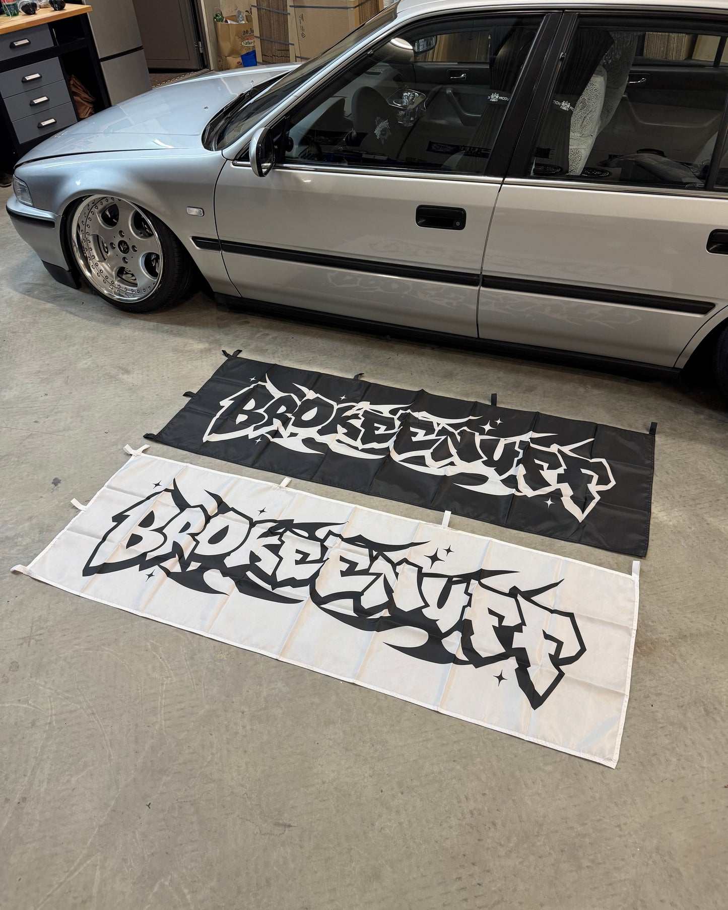 Tribal Graffiti Nobori Flag black or white