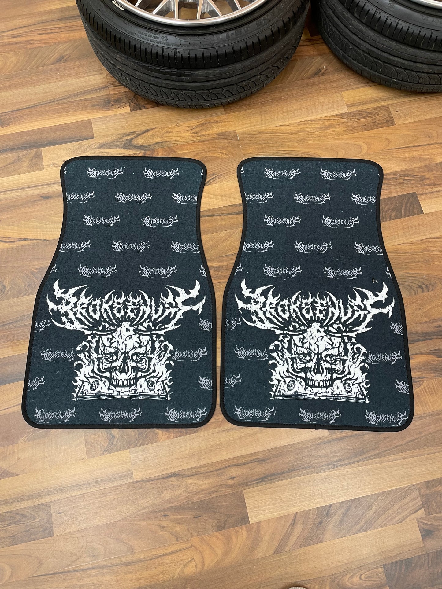 Brokeenuff Metal Skull Floor Mats