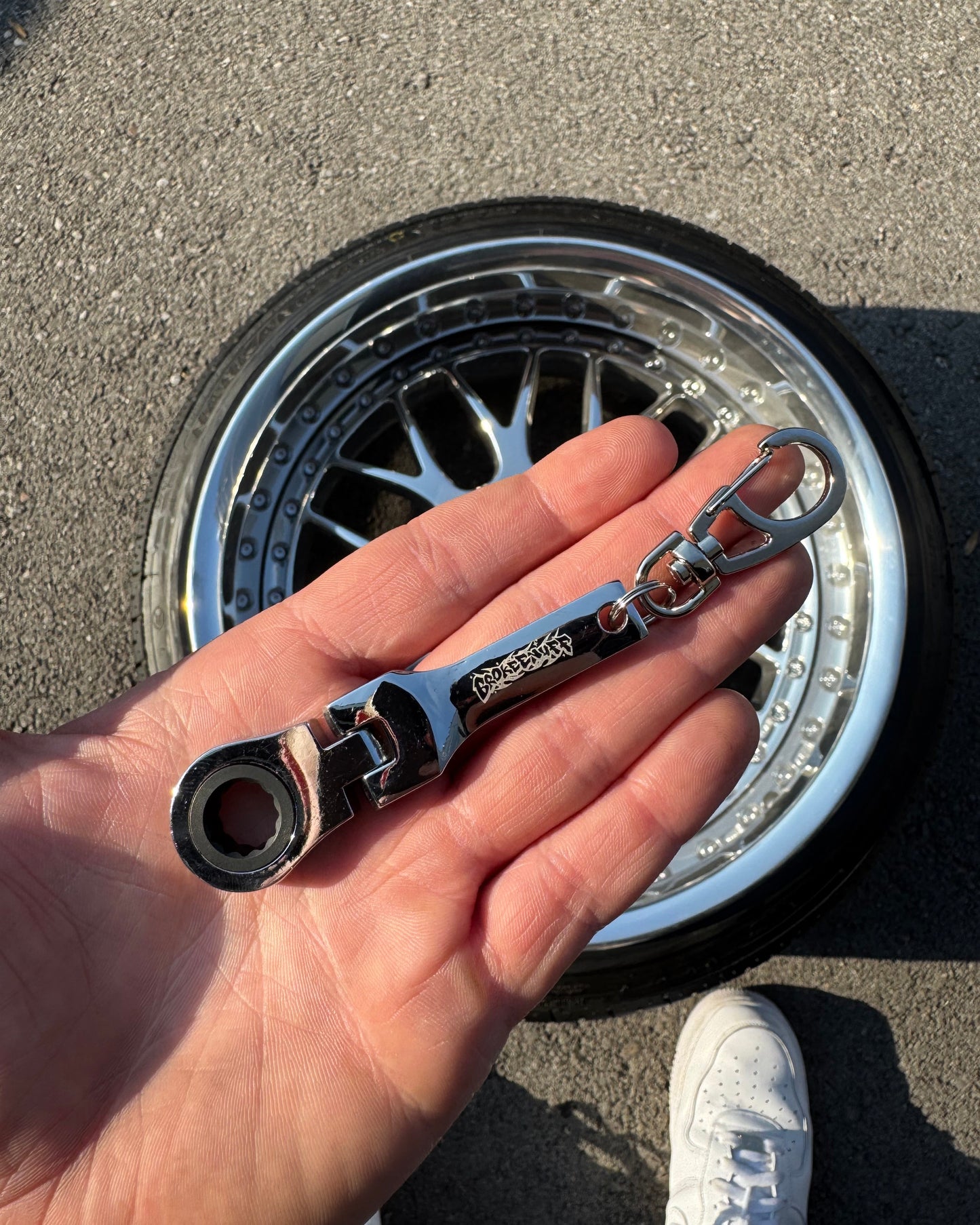 Tribal Graffiti 10mm chrome Keychain