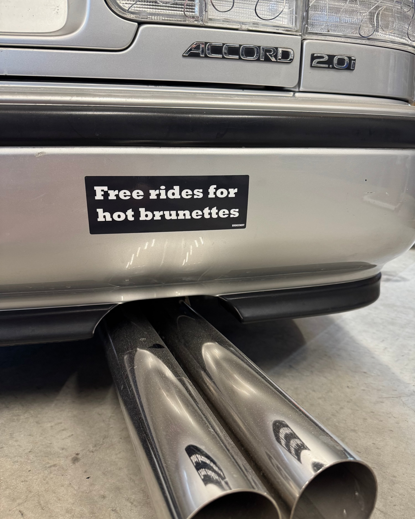 Free rides for hot brunettes Slap Sticker