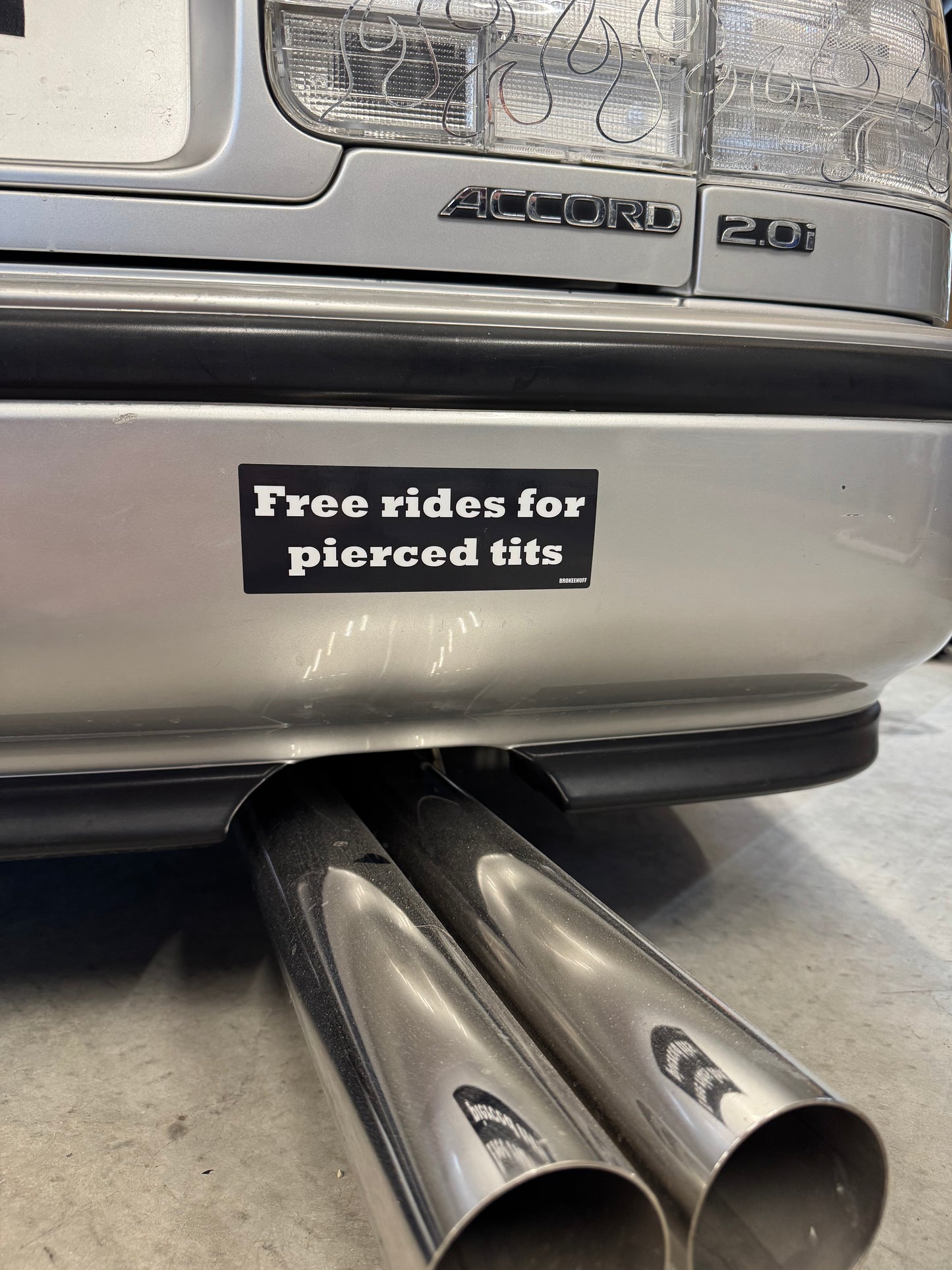 Free rides for pierced tits Slap Sticker