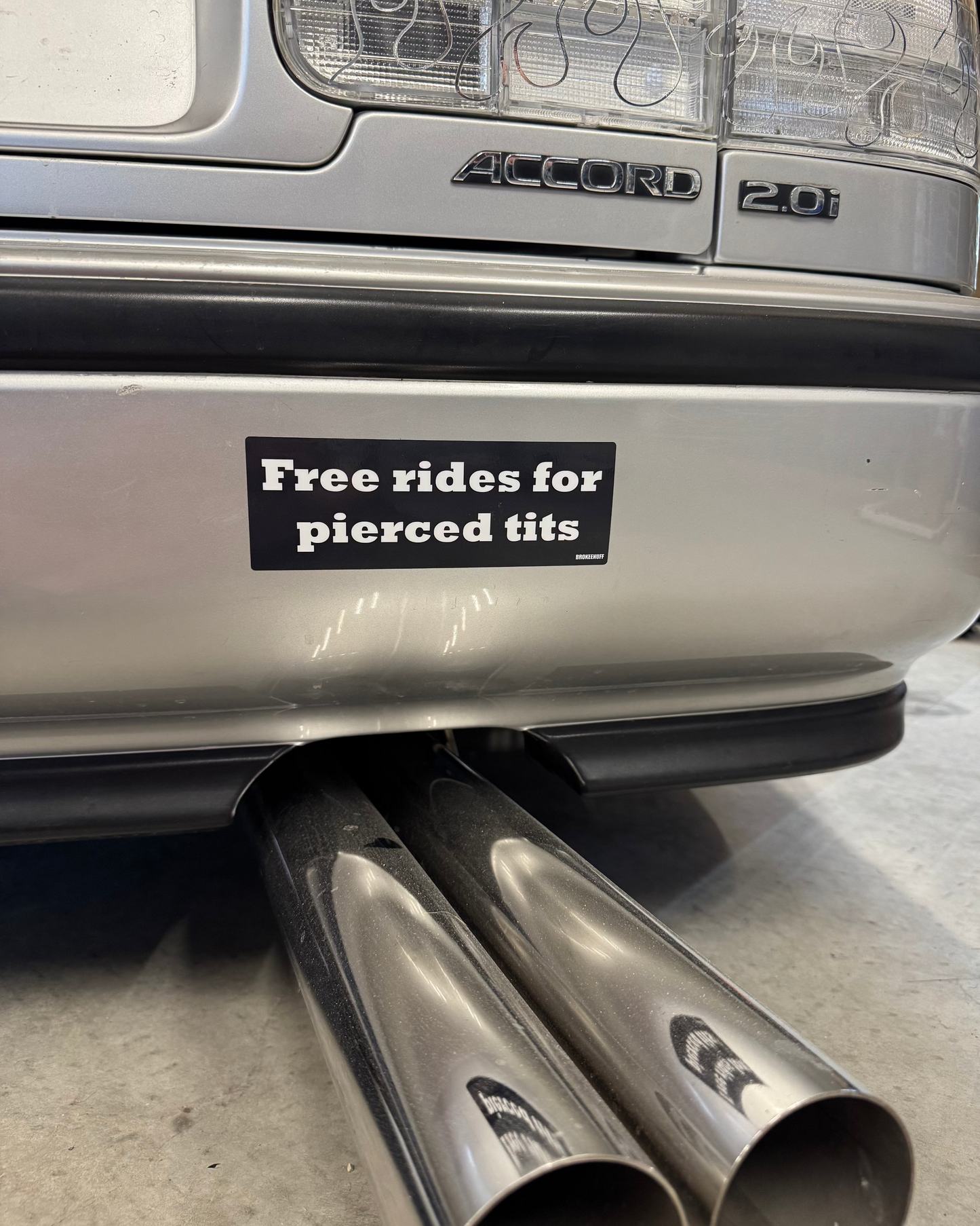 Free rides for pierced tits Slap Sticker