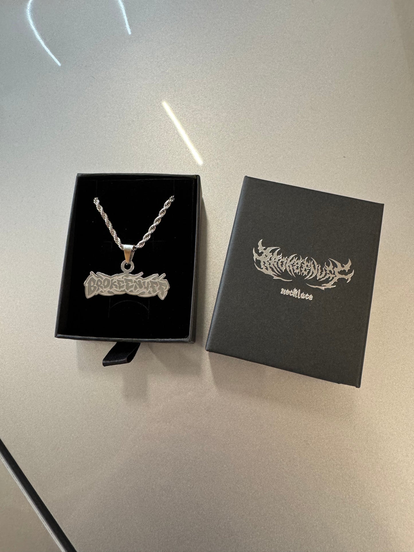 Tribal Graffiti chrome Necklace