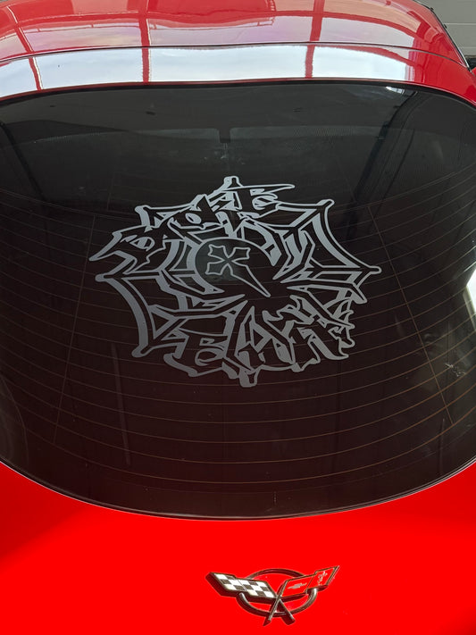 Brokeenuff Spider/Web Rear Window Banner