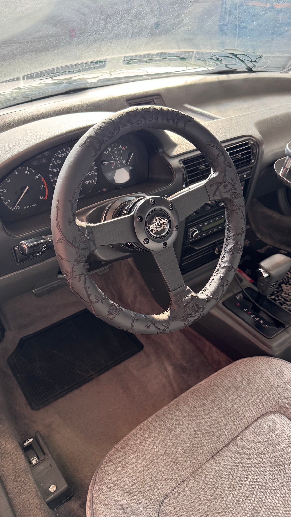 Black Thorns and Roses Steering Wheel (Flat Version)