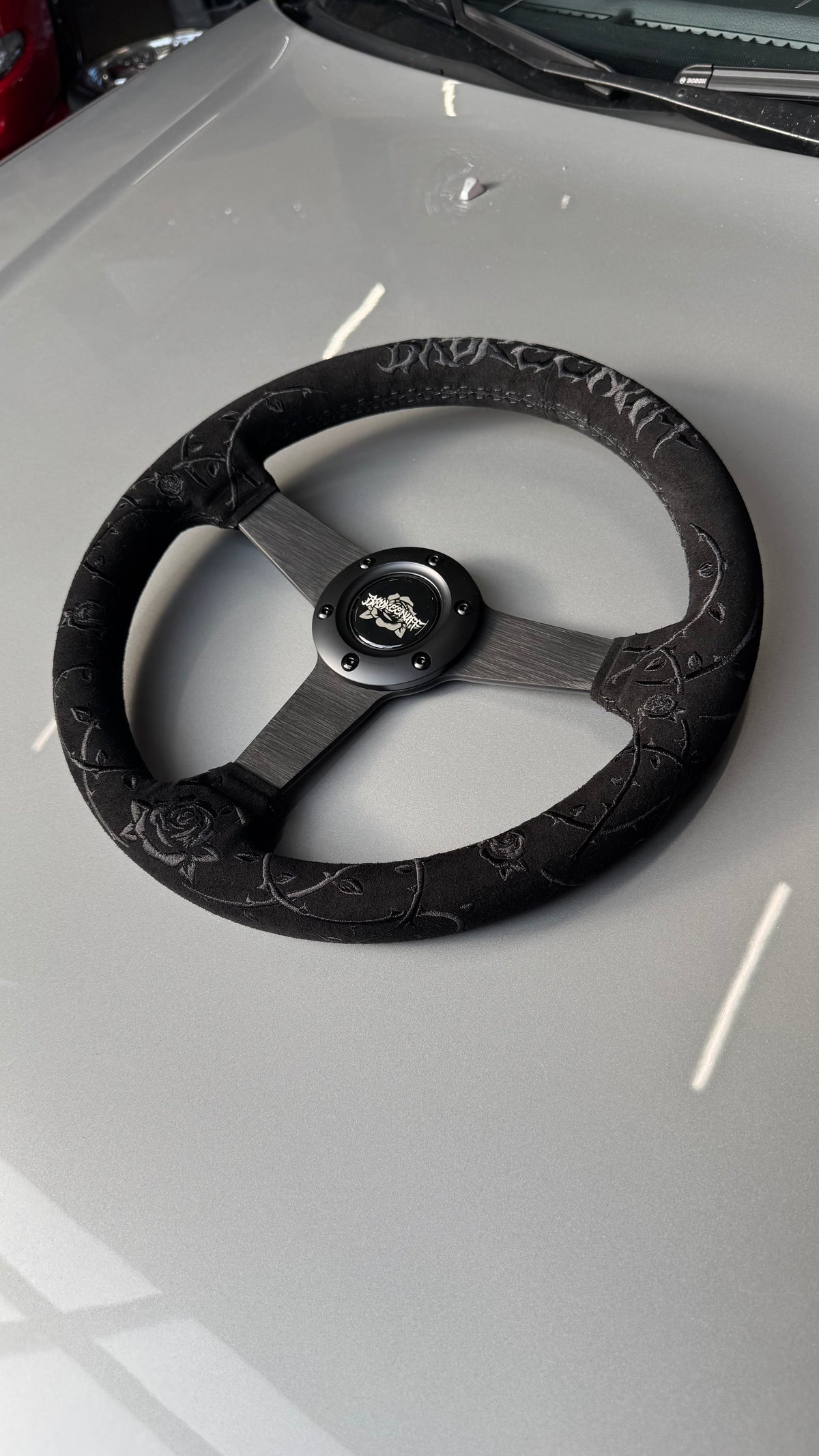 Black Thorns and Roses Steering Wheel (Flat Version)
