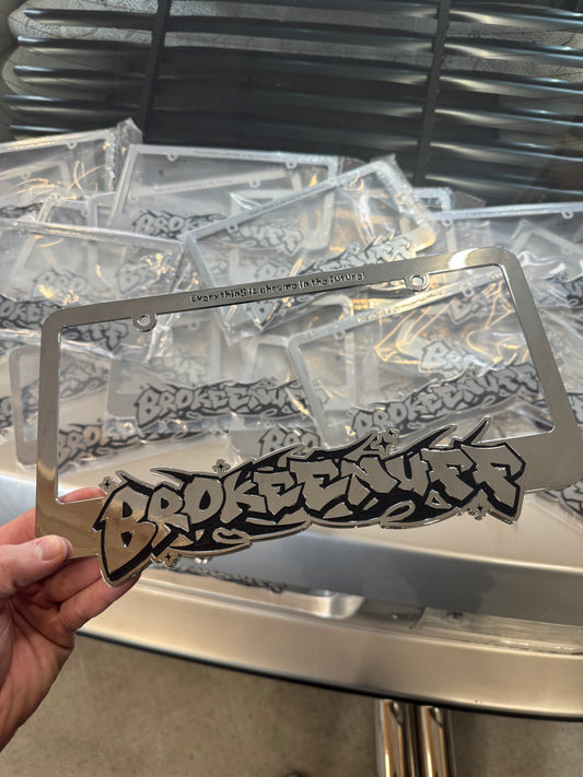 Tribal Graffiti US License Plate Frame chrome