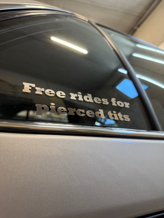 Free rides for pierced tits Sticker