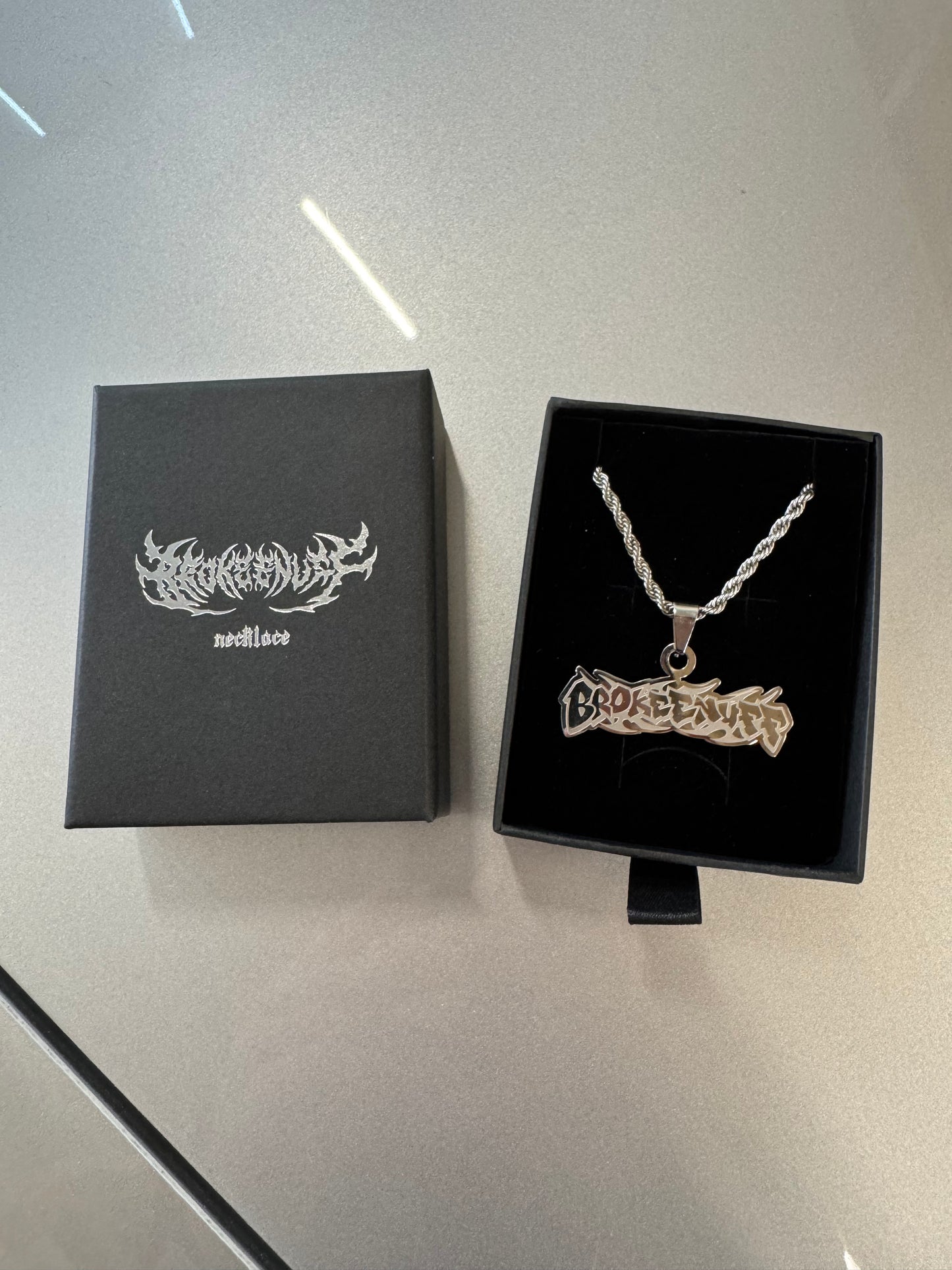 Tribal Graffiti chrome Necklace