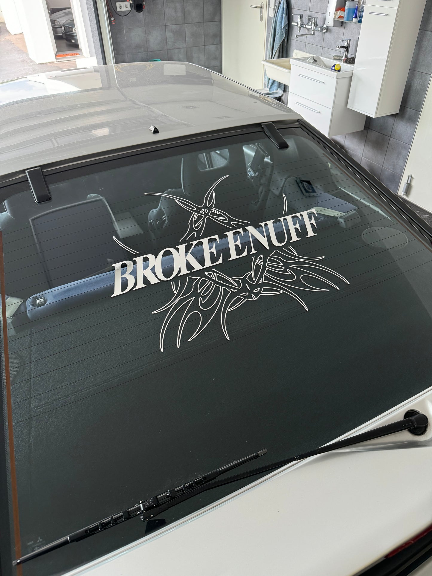 Big Brokeenuff Tribal Rear Window Banner