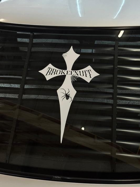 Brokeenuff Cross Spiderweb Rear Banner