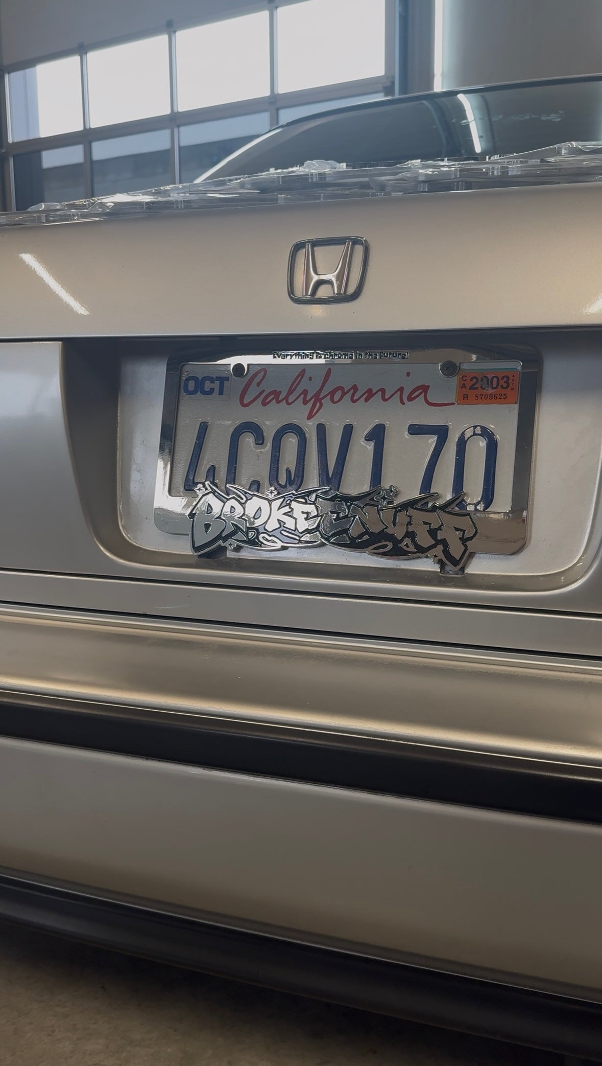 Tribal Graffiti US License Plate Frame chrome