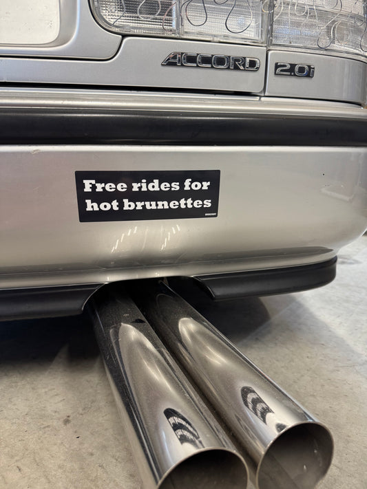 Free rides for hot brunettes Slap Sticker