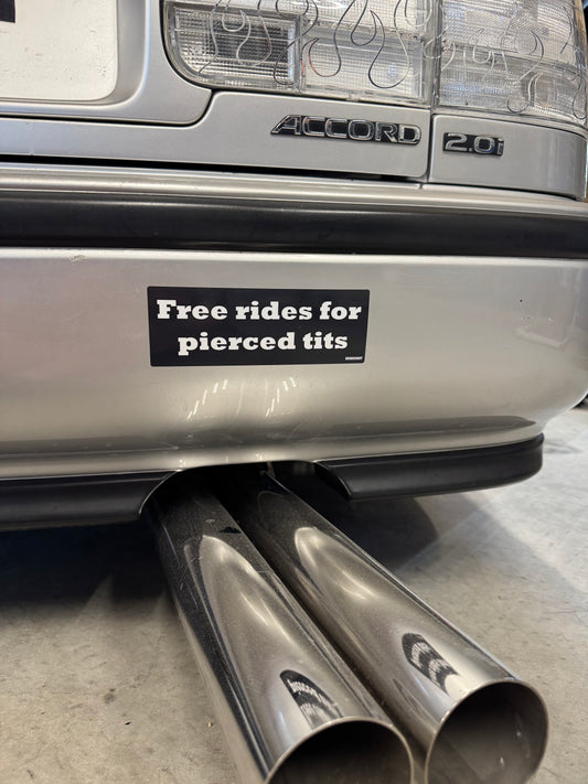 Free rides for pierced tits Slap Sticker