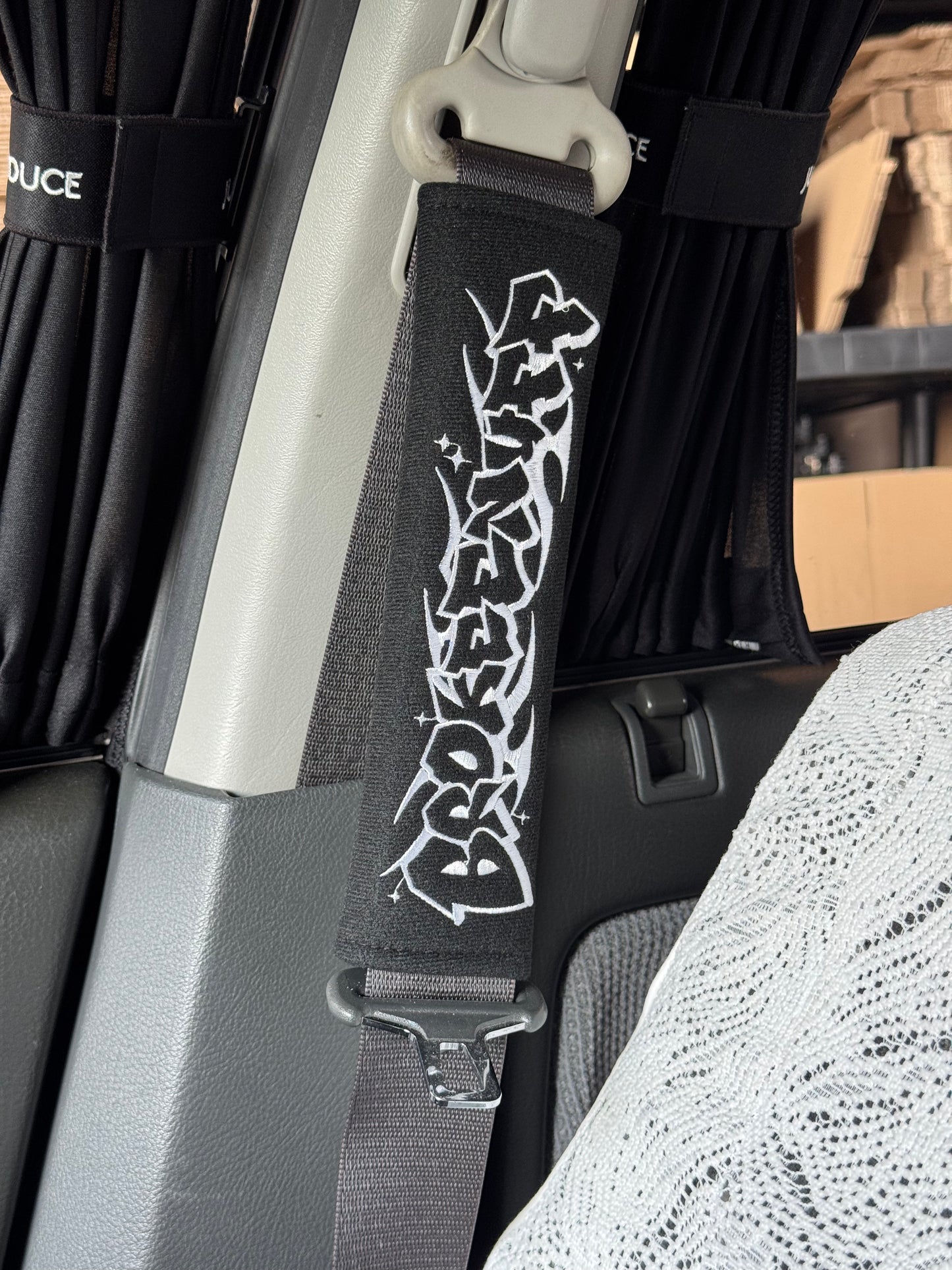 Tribal Graffiti Seat Belt Covers