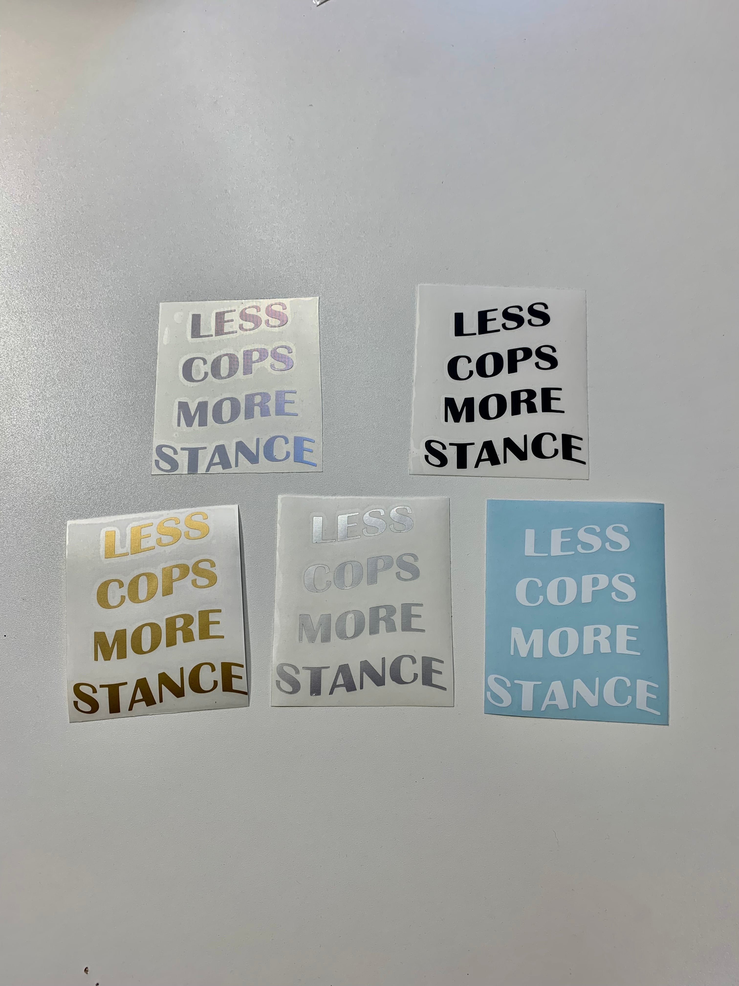 LESS COPS MORE STANCE Sticker – brokeenuff